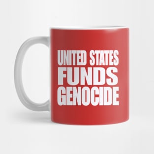 United States IS Funding Genocide - White - Back Mug